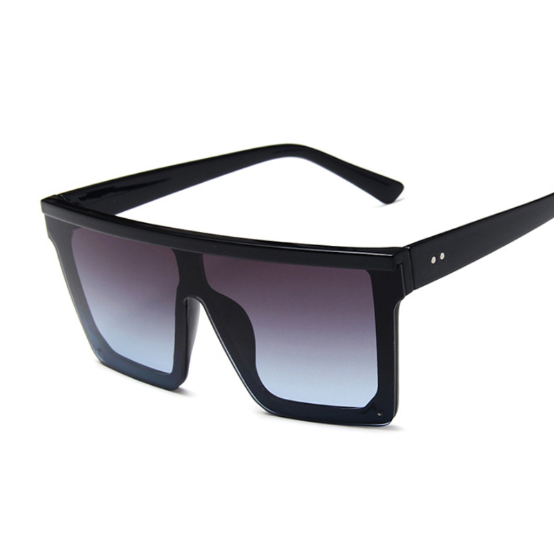Lunettes de soleil carrées surdimensionnées pour femmes, lunettes de soleil vintage pour femmes, grand cadre, nuances noires, marque de luxe, mode, nouveau, UV400