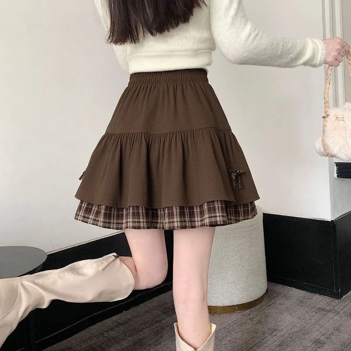 Jupe-short plissée noire pour femme, mini-jupe unique et sexy, vêtement d'été à pois Cuteore