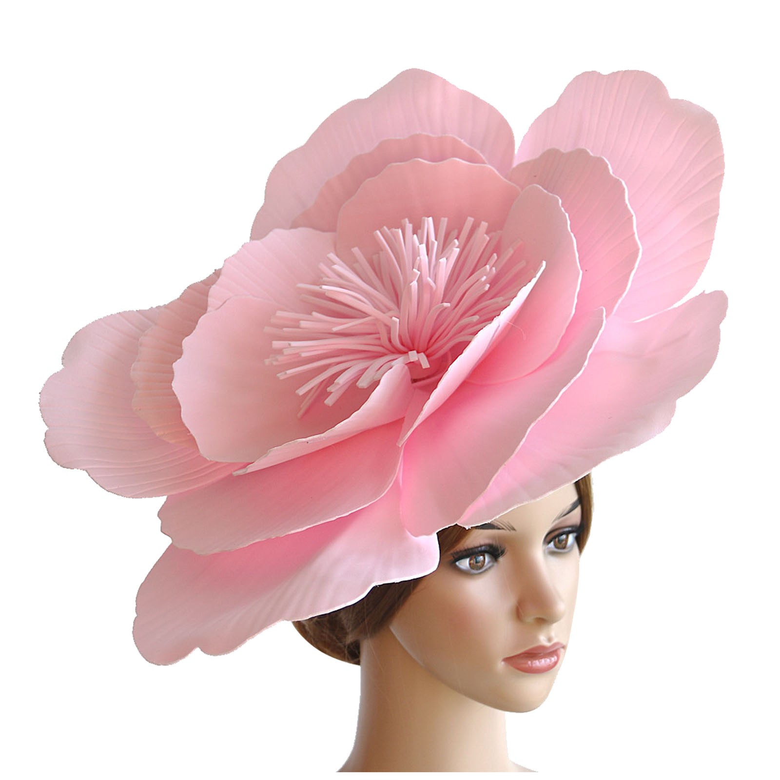 Grand bandeau à fleurs pour femmes, chapeau fascinateur, maquillage de mariée, séance Photo, coiffure, fête de thé, mariage, Cocktail, accessoires pour cheveux