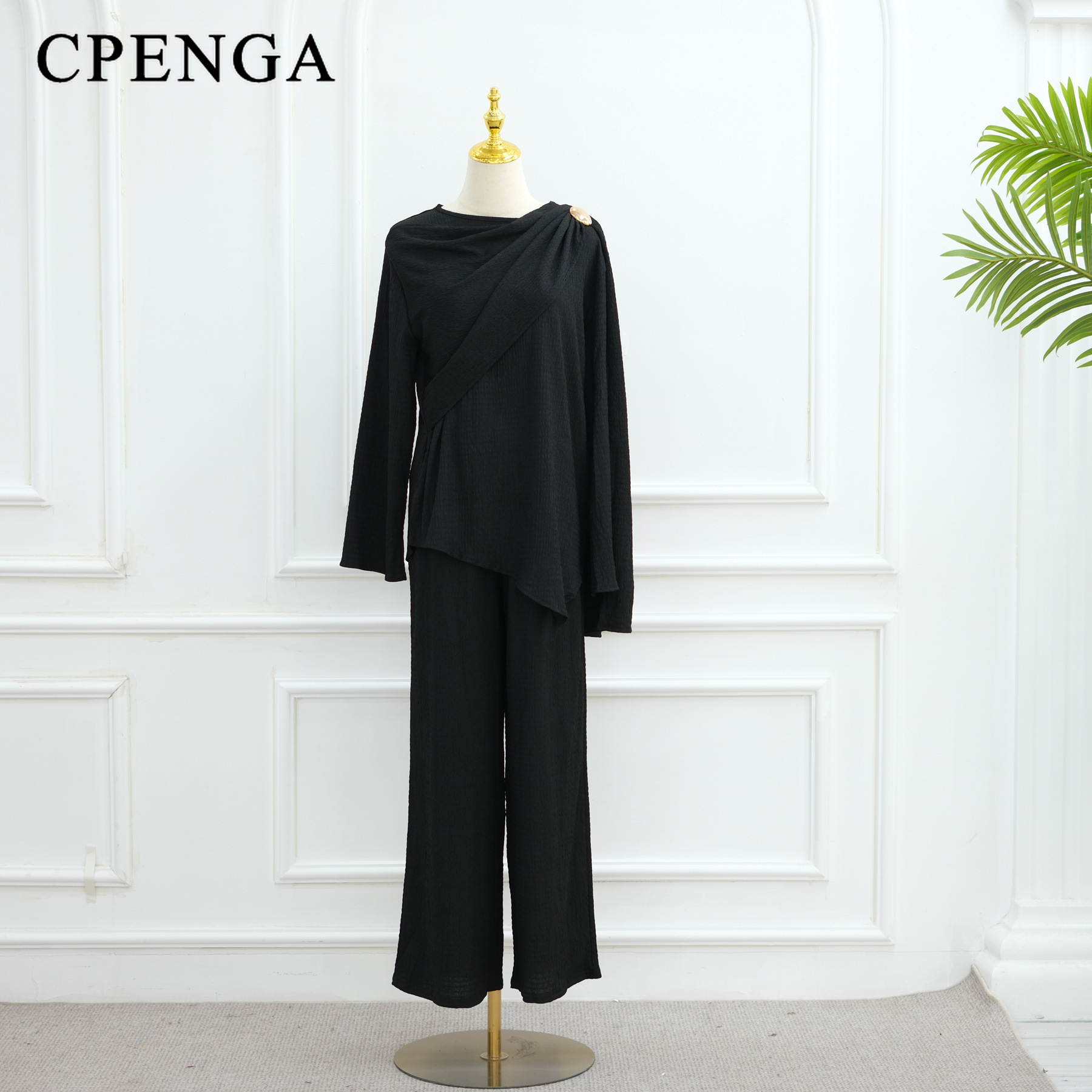 Eid – ensemble Abaya pour femmes musulmanes, élégant, dubaï, couleur unie, Cardigan boutonné et pantalon, tenue modeste islamique, vêtements turcs, 2025