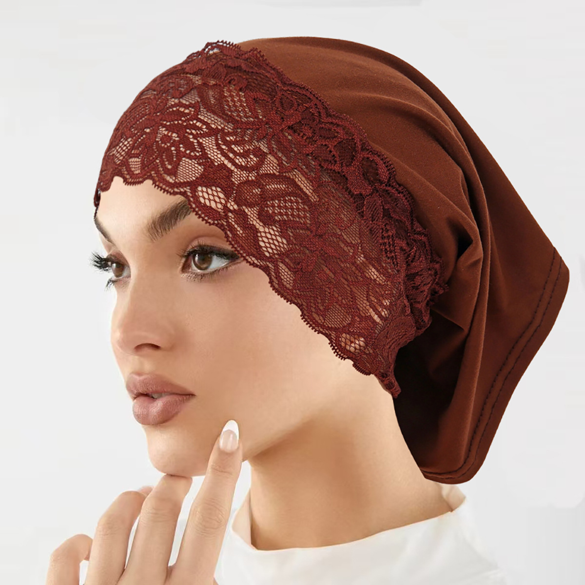 Nouveau sous-hijab 2026 avec dentelle, turban musulman, sous-voile islamique, bonnet hijab doux et extensible, bonnet tube, turbante