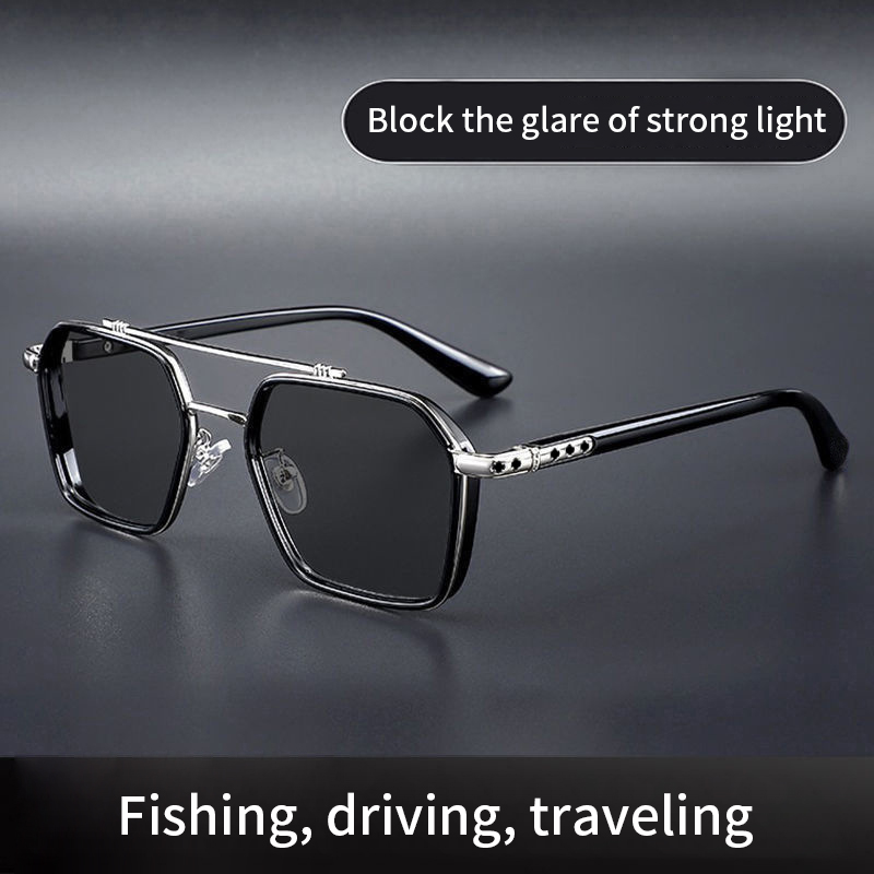 Lunettes de soleil tendance pour hommes, lunettes de soleil professionnelles jour et nuit, UV400, design rétro de luxe, style vintage