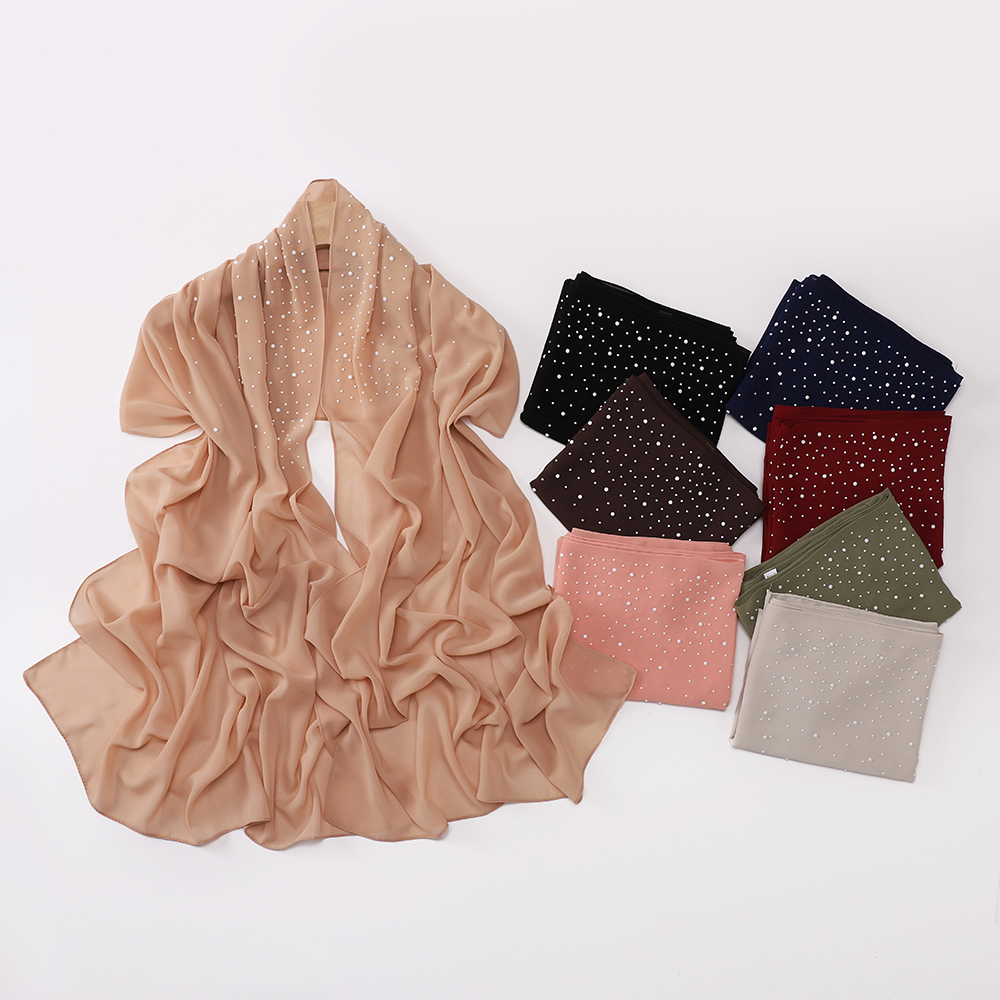 Nouveau foulard en mousseline de soie en porcelaine, hijab islamique, châles et écharpes pour femmes musulmanes, foulard tudung bawal