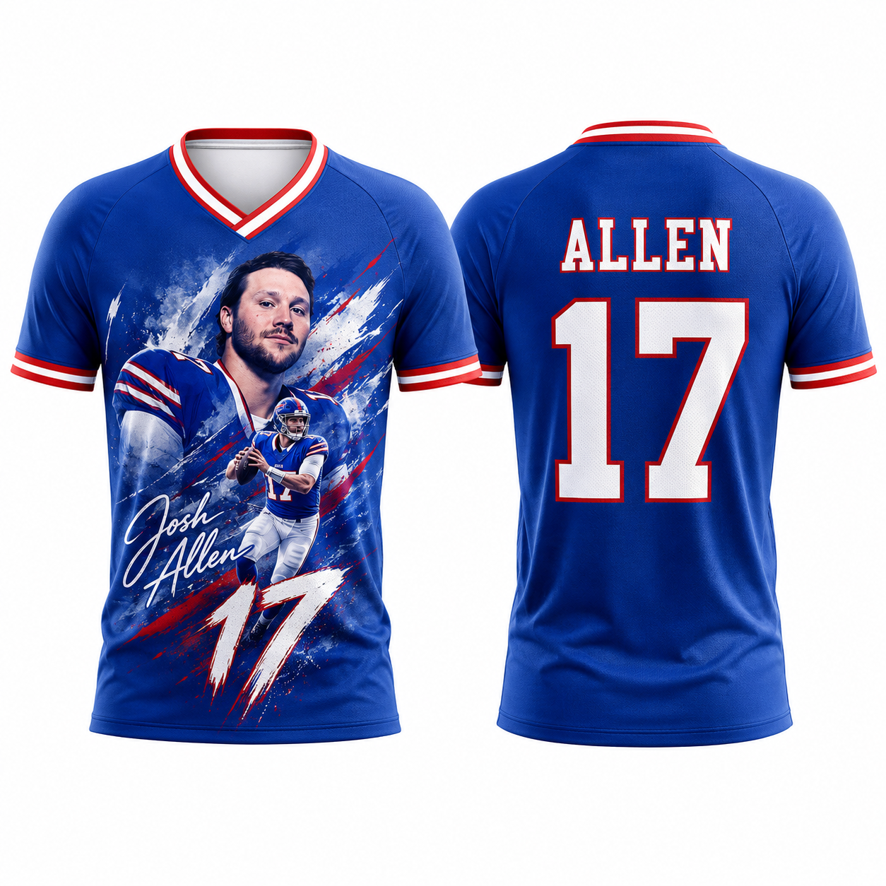 2026 Josh Allen #   17 maillots de rugby, chemises de football américain, t-shirts de sport d'été à séchage rapide pour hommes, vêtements pour enfants et femmes ﻿