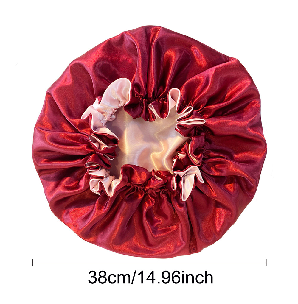 Bonnets en Satin Double couche à la mode, couleurs assorties, Bonnet de sommeil, couleur unie, chapeau pour cheveux de sommeil