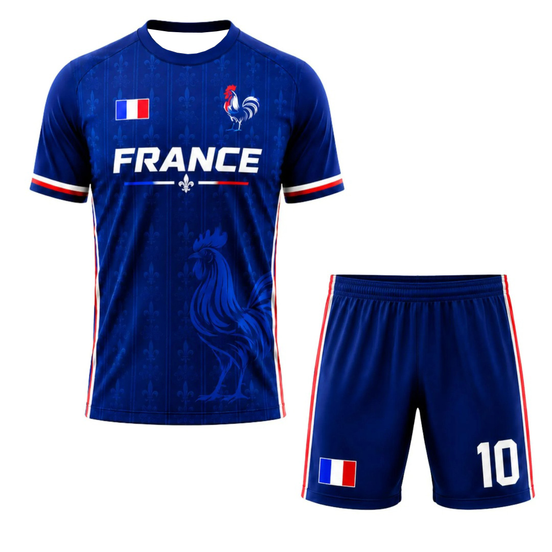 Maillot de Foot France 2026 – T-shirt de Supporter France – Tenue de Match France – Vêtements de Sport d'Été – T-shirt Homme, Enfant, Femme ﻿ Vêtements