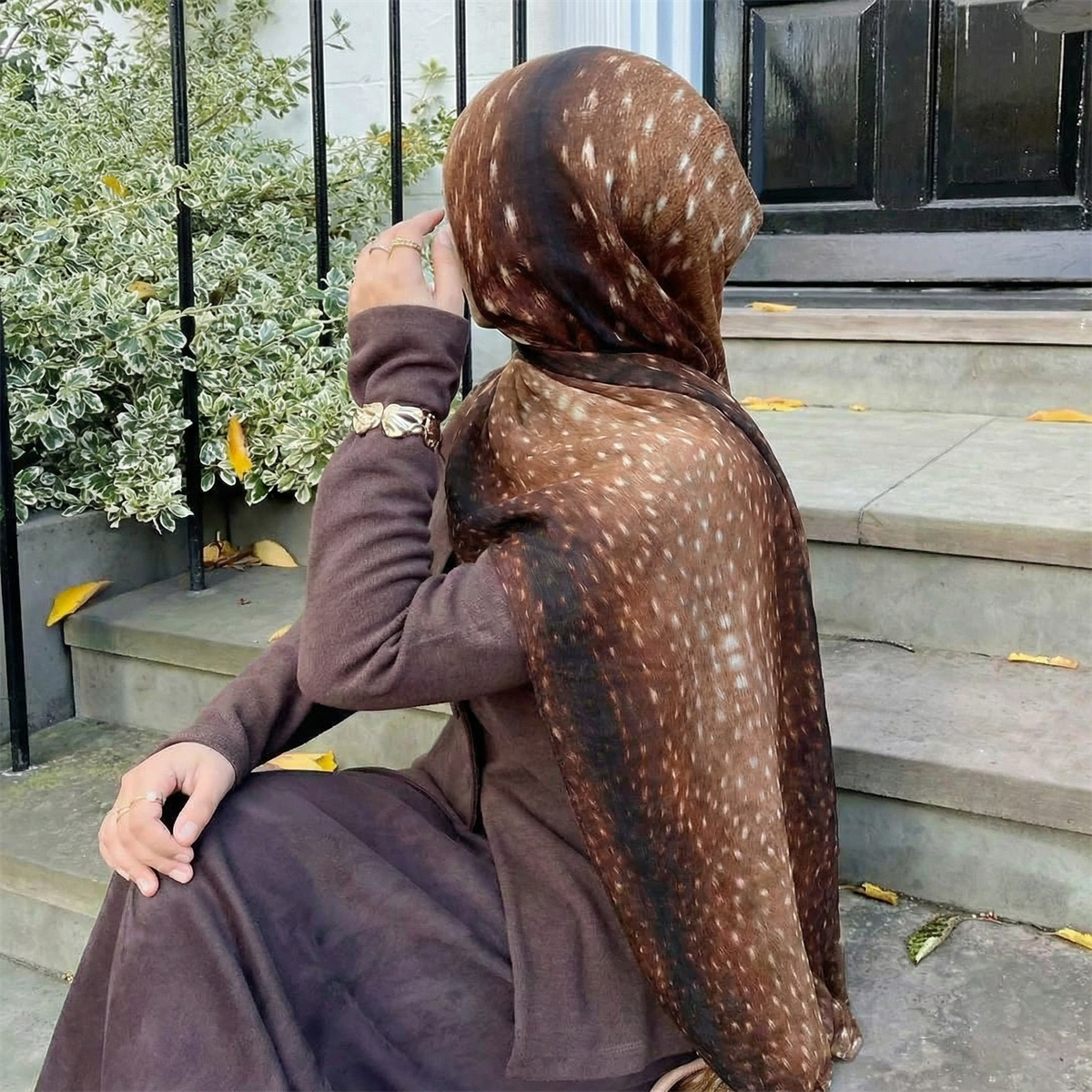 Foulard Hijab Musulman à Imprimé Cerf, Doux et Léger, Bandana, Voile de Prière Islamique, Écharpe Quotidienne pour le Cou, Accessoire