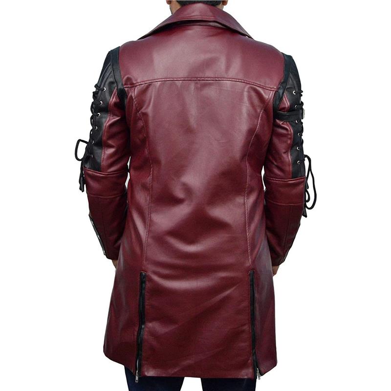 Veste longue en cuir hommes gothique Vintage en cuir PU Trench manteaux mode Moto Biker vêtements d'extérieur hommes Style Punk Moto vestes homme