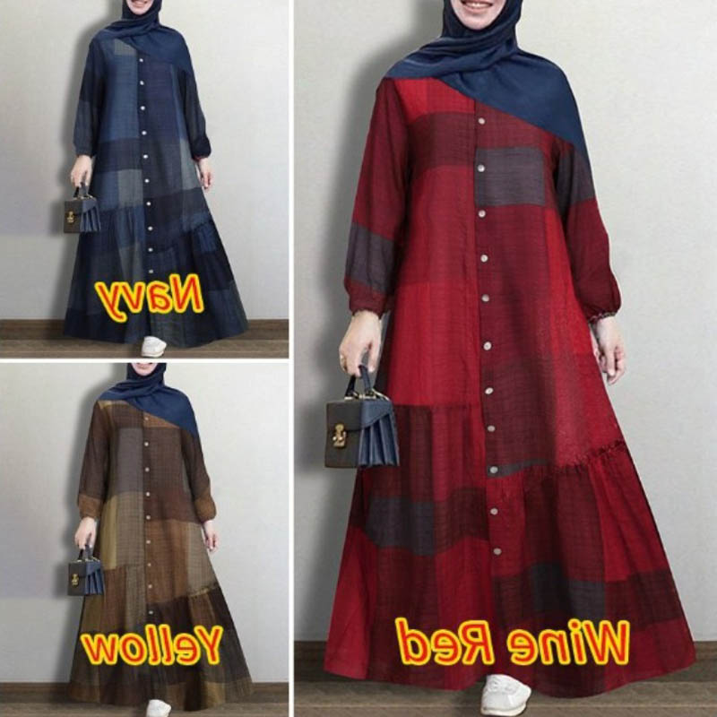 Robe musulmane à manches longues pour femmes, Kimonos en coton, Maxi islamique, Caftan marocain de Dubaï, Simple, Été, Décontracté, Printemps, Automne