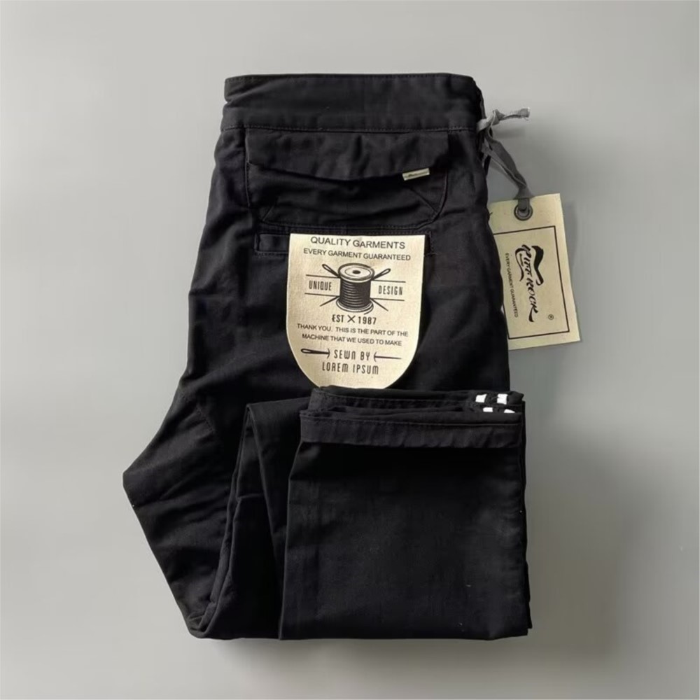 Pantalon cargo robuste en pur coton de style américain pour homme, anti-salissure, anti-usure, coupe droite décontractée