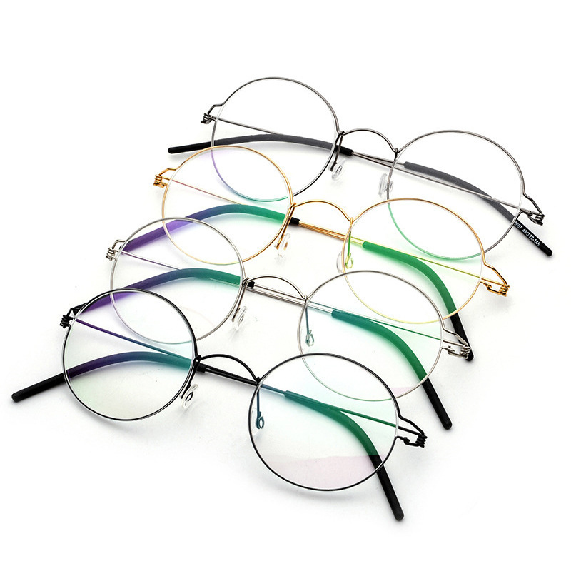 Danemark marque Reproduction β titane alliage cadre sans vis conception femmes hommes lunettes rondes ovale millionnaire lunettes de coréen
