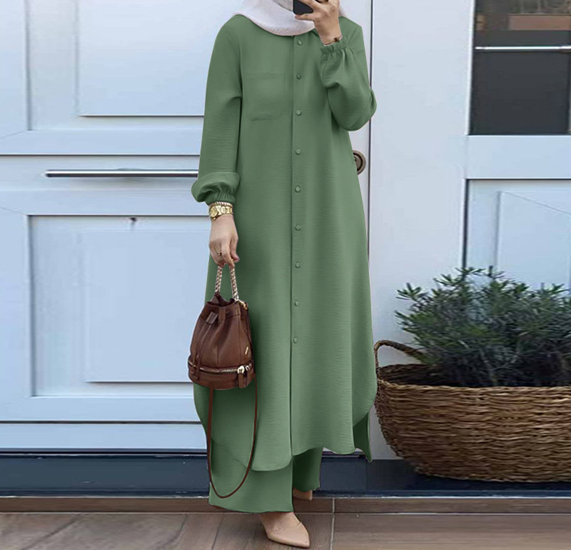 Ensemble de Vêtements Décontractés pour Femme Musulmane, Costume avec Pantalon à Manches sulf, lèvent de Chambre Lents, Nouvelle Collection Printemps Automne 2023