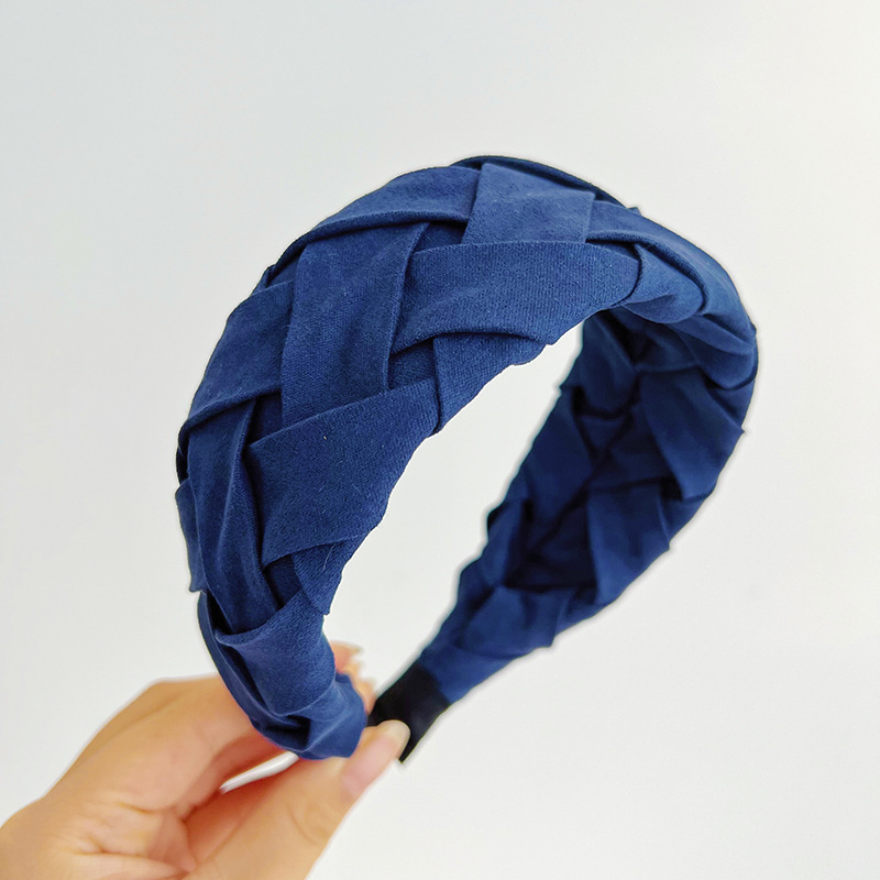 Large bande de sauna en toile pour femme, accessoires pour cheveux tissés croisés, fait à la main, en coton organique
