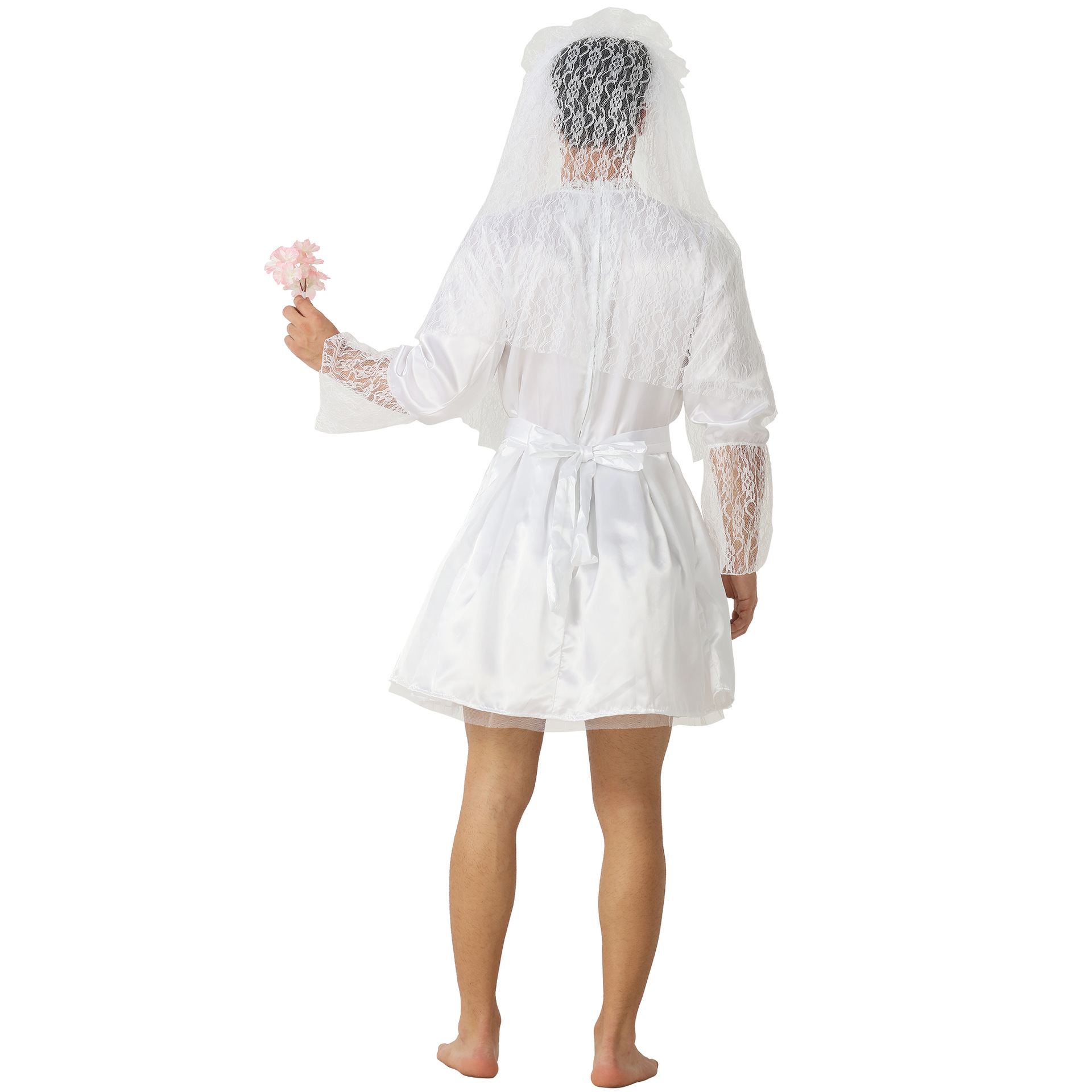 Déguisement de Mariée Fugitive pour Homme, Costume de Fête de Bachelorette, Tenue Amusante pour Adulte, Déguisement de Mariage pour Halloween