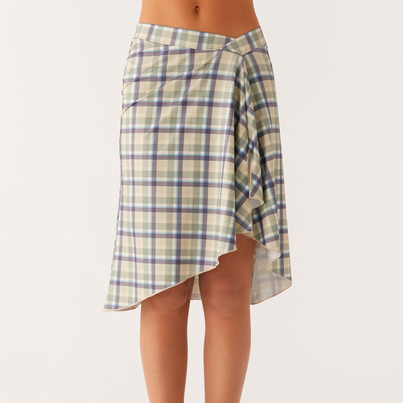 Élégant bureau dame jupe fluide Streetwear Vintage rayé ourlet irrégulier jupe Midi Chic mode femmes taille haute a-ligne jupe