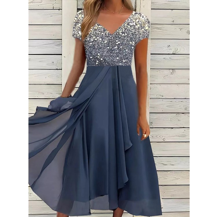 Robe longue découpée en mousseline de soie pour femmes, patchwork de dentelle élégante, robe de demoiselle d'honneur, robe de soirée, robe éducative, 2025