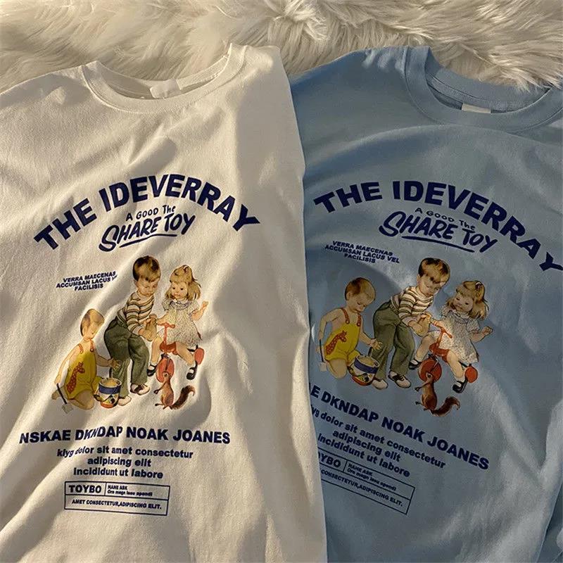 T-shirt à manches courtes pour femmes, chemise imprimée Love Ins, étudiant coréen, été, nouveau, 2021