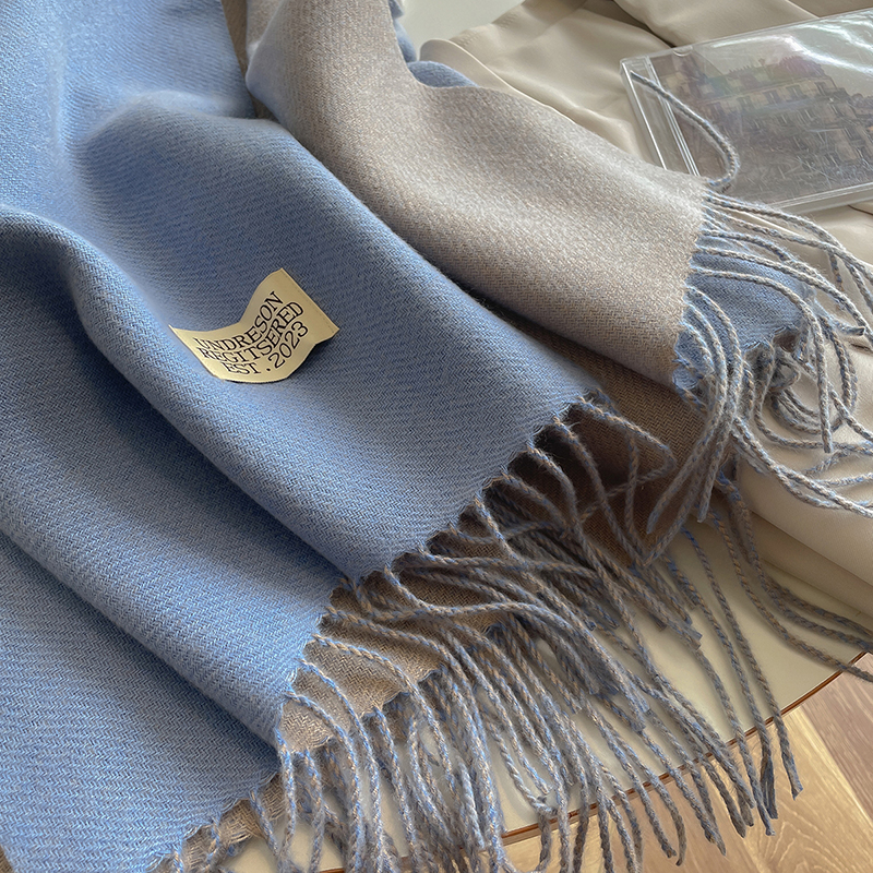 Écharpe en cachemire de style coréen pour femme, foulard de la présidence, enveloppes double face, document solide, chaud, hiver, nouvelle mode, 2023