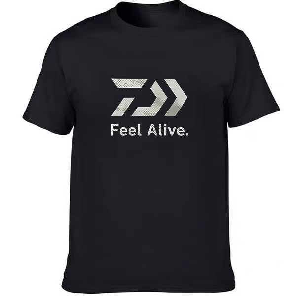 Nouveau T-shirt Sport Respirant 2026, Style Pêche en Plein Air, Imprimé Lettres et Flèches, Coton Décontracté, Manches Courtes de Luxe