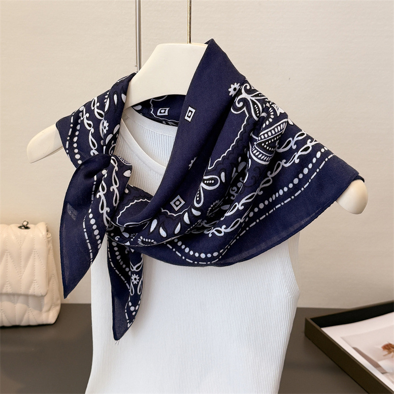 Imprimé de cajou imprimé bloqué Foulard carré femmes coton lin sentiment bandeau Foulard cravate femme bandeau Foulard Bandana