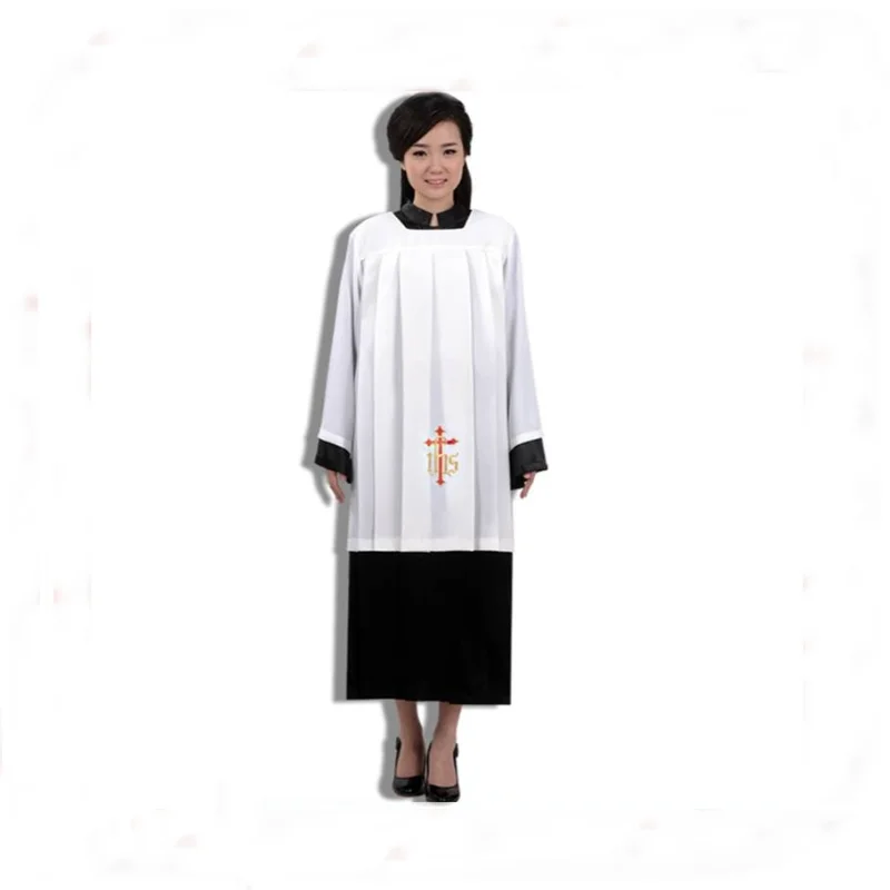 Ensemble de robe intérieure d'autel, robe d'autel, vestimentaire de serveur, robes de chœur liturgique, habit de prêtre et de clergé, jugeon comme Églises catholiques romaines, surplis, 2 pièces