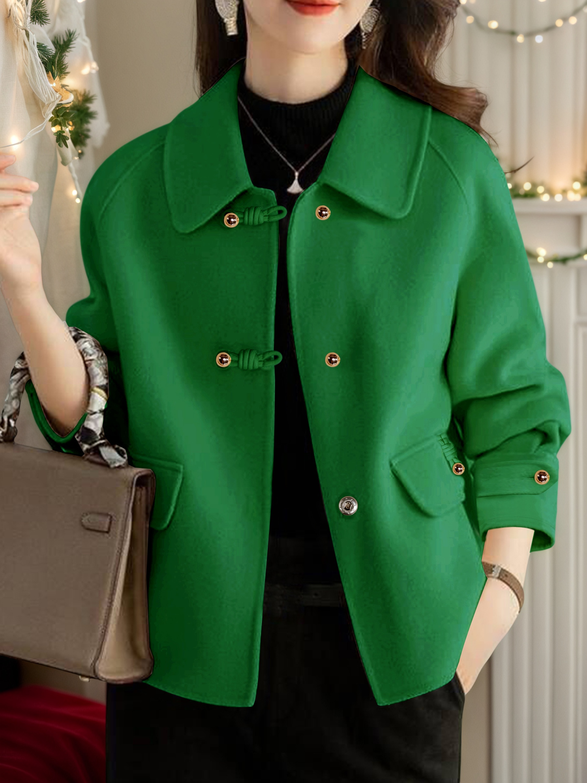 Manteaux courts solides élégants pour femme, vêtements chauds d'automne et d'hiver pour femme, tenues formelles de bureau, nouveaux vêtements d'extérieur