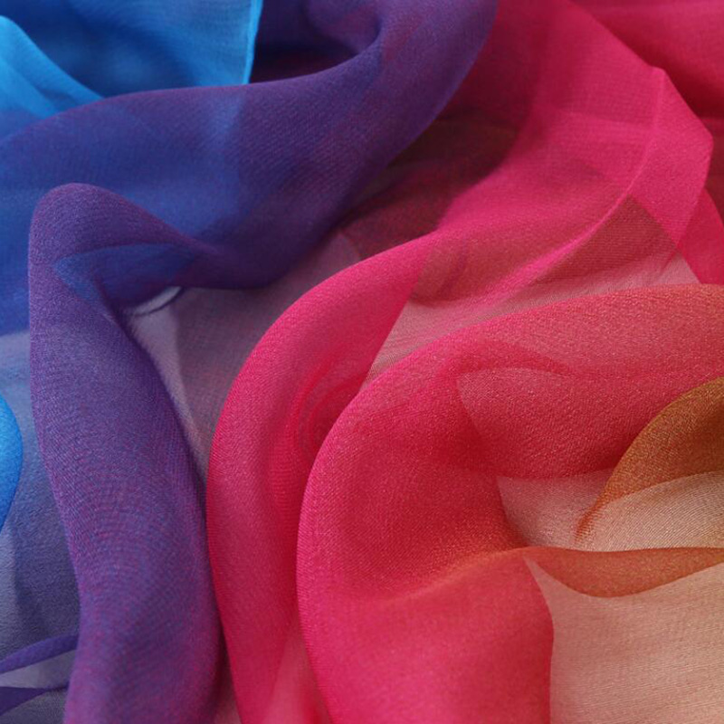 Foulard en mousseline de soie georgette pour femme, écharpe bandana, long châle d'été, élégant, fin et respirant