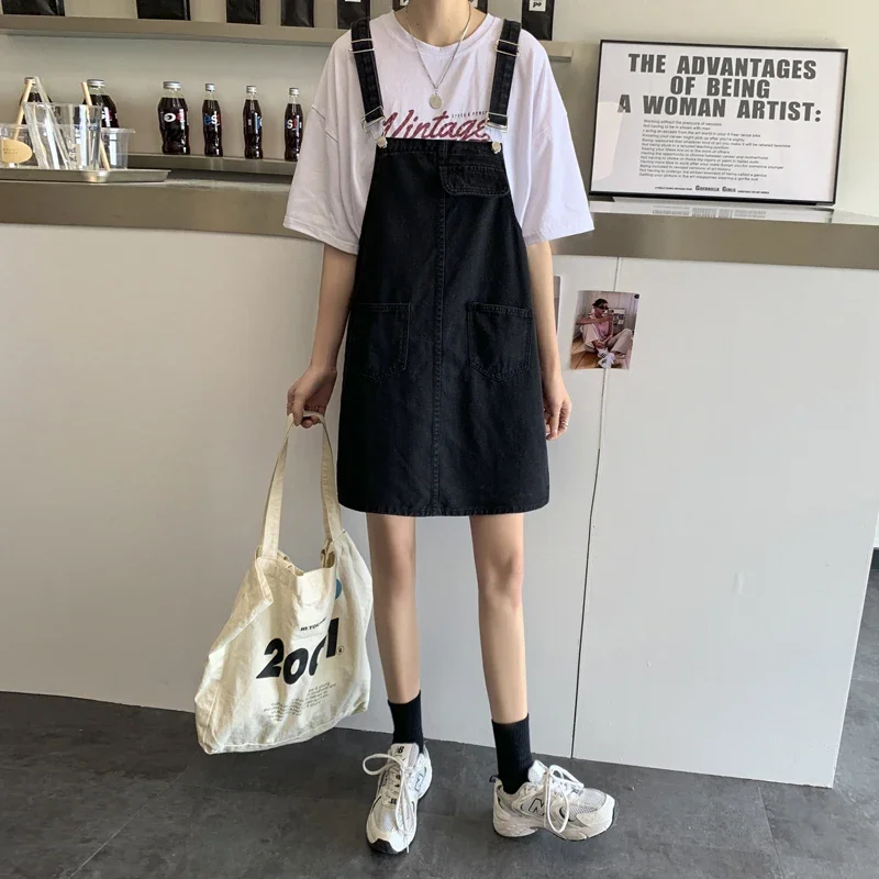 Salopette femme Denim bretelles robe angleterre Style robe d'été jean robe femmes effiloché robe d'été Salopette Femme