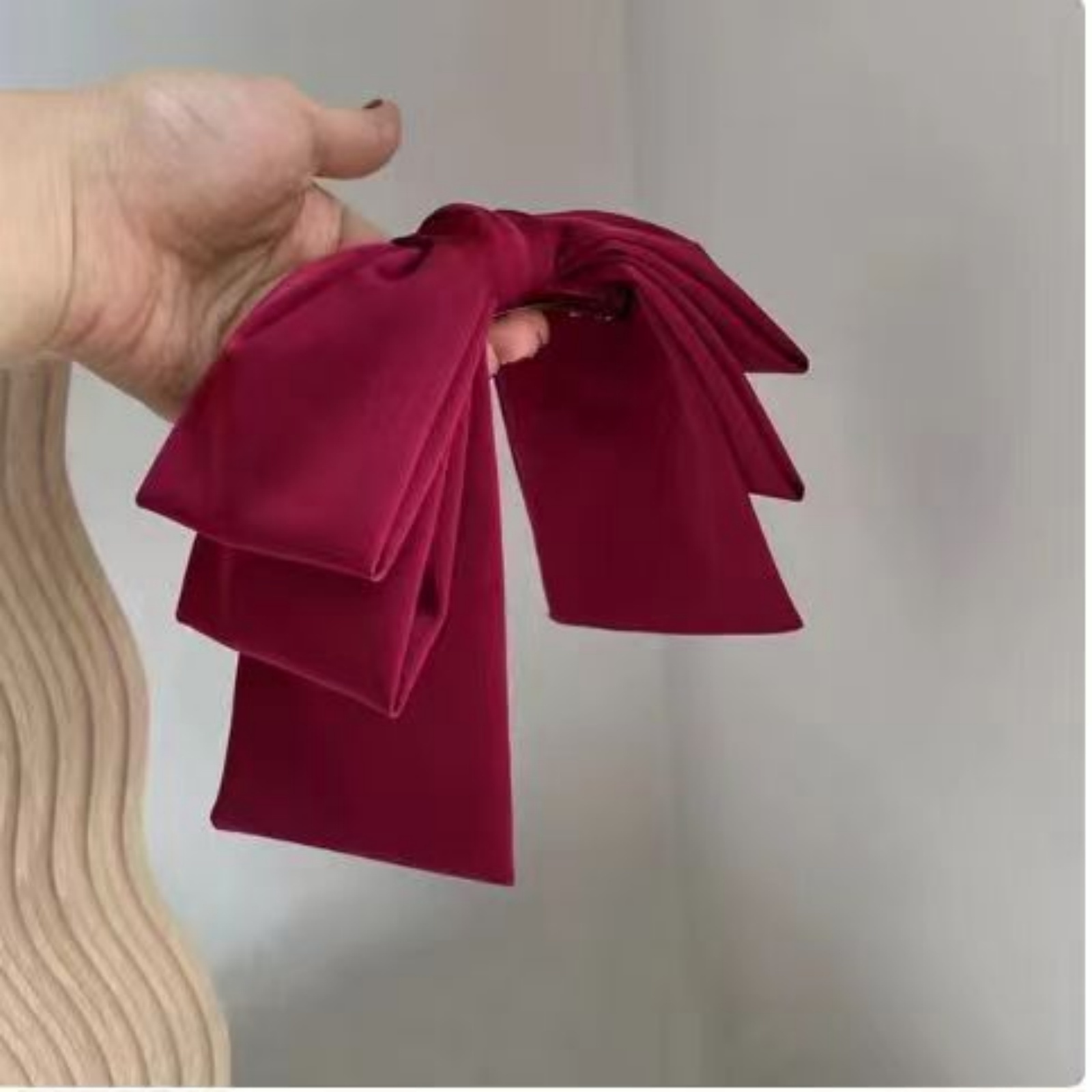 Grande pince à cheveux en Satin, nœuds pour filles et femmes, rose uni, noir, épingle à cheveux multicouche, mode coréenne, accessoires pour cheveux, nouvelle collection