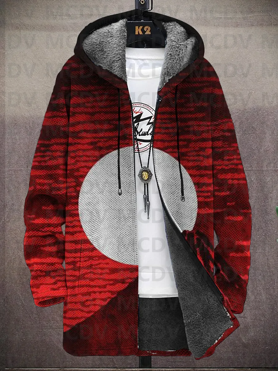Cardigan à Capuche Imprimé de Style Japonais pour Homme, Veste à Deux Poches