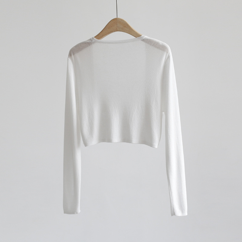 Cardigan court en soie glacée pour femme, châle léger d'été, protection solaire, couverture tricotée légère pour climatiseur