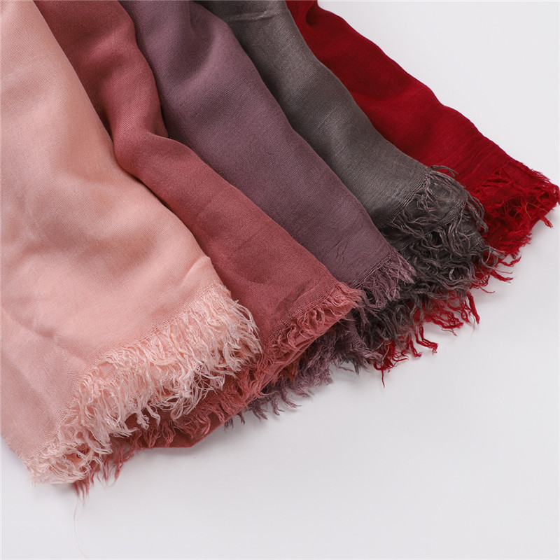 Écharpe Hijab en Viscose 100% Coton, Grande Taille, Frange Unie, Enveloppes et Châles de Haute Qualité, Pashmina, Bande de Sauna Musulman, Turban Islamique