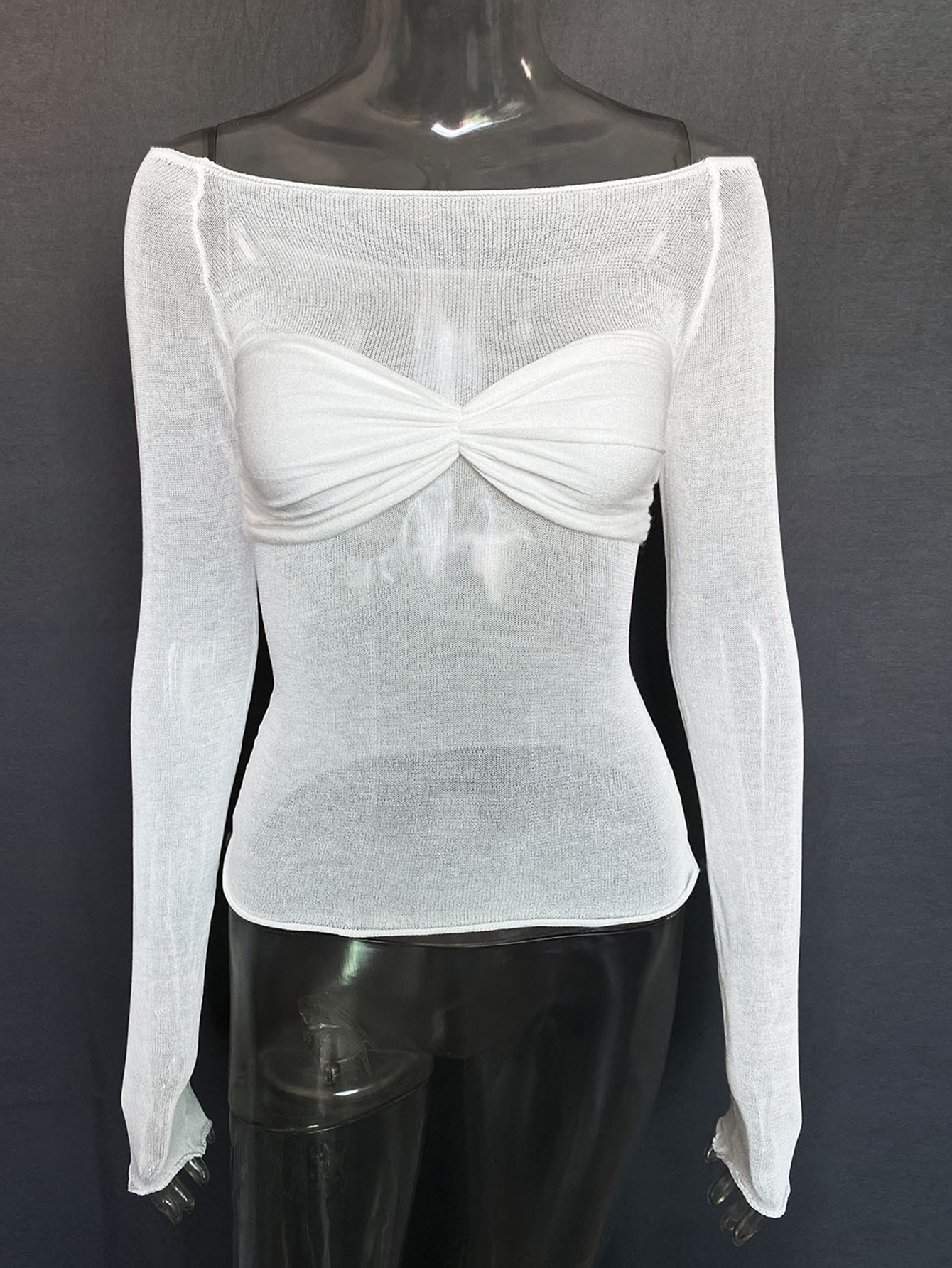 T-shirt sexy noir et blanc transparent pour femme, hauts streetwear d'été décontractés, vêtements féminins, t-shirts à manches longues, chemises, t-shirts HL