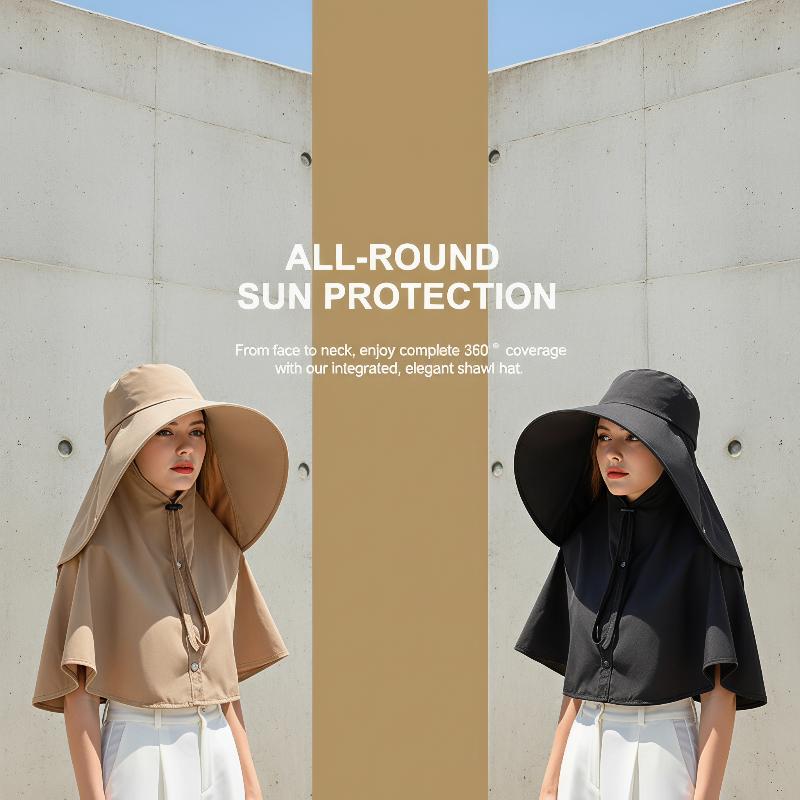 Chapeau de soleil à large bord UPF50+ pour femmes, visière UV intégrale pour les vacances d'été à la plage, les sports de plein air