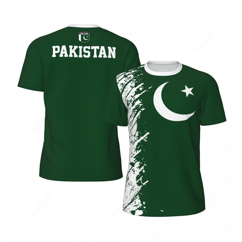 T-shirt de football Pakistan Feel pour hommes, maillot imprimé 3D, emblème national, t-shirts respirants à séchage rapide, t-shirts décontractés, mode estivale