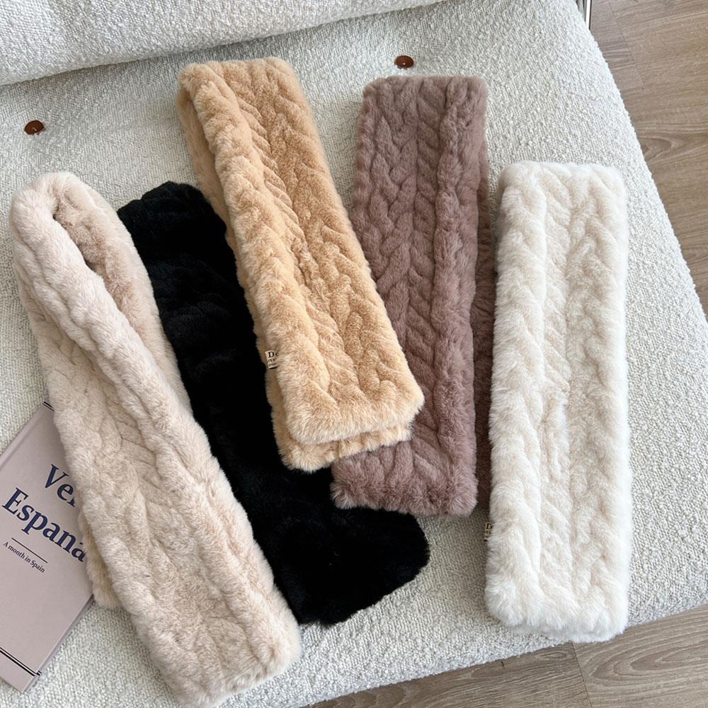 Coréen hiver fausse fourrure de lapin écharpe douce en peluche croix écharpe épaissie femmes cou plus chaud col écharpe plus chaud trucs cadeau de noël