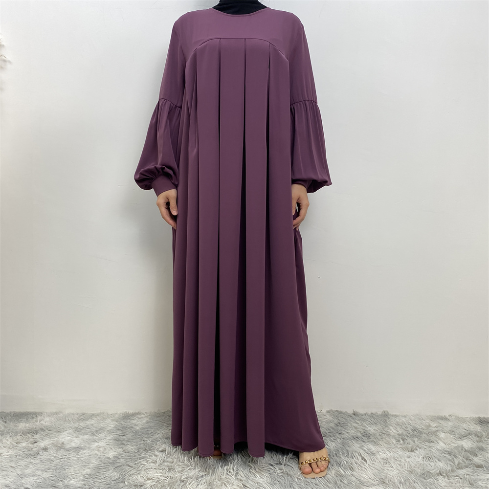 Shimmer Abayas Bishop manches femme musulmane vêtements Maxi robes en vrac dubaï turc modeste tenues décontracté Islam Ramadan Eid
