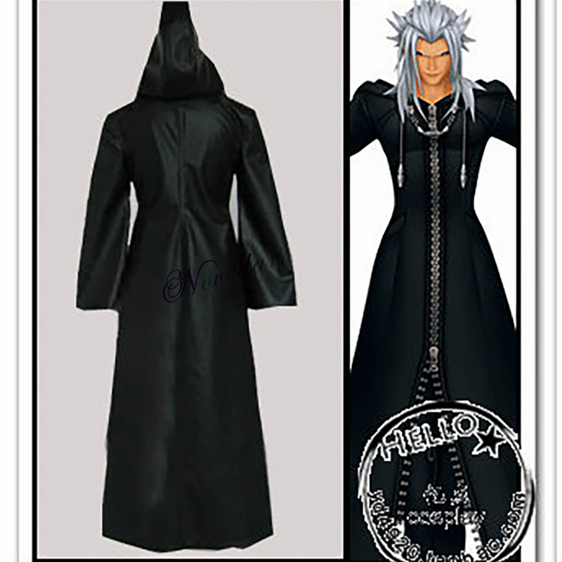 Kingdom Hearts 2 Black Coat Cosplay Costume, Anime Game, Organization XIII, Robe, Halloween Party