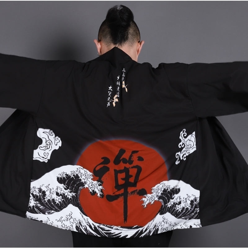 Yukata japonais pour hommes, kimono traditionnel, costume de samouraï, Haori, streetwear masculin, kimono japonais, streetwear japonais KK2030
