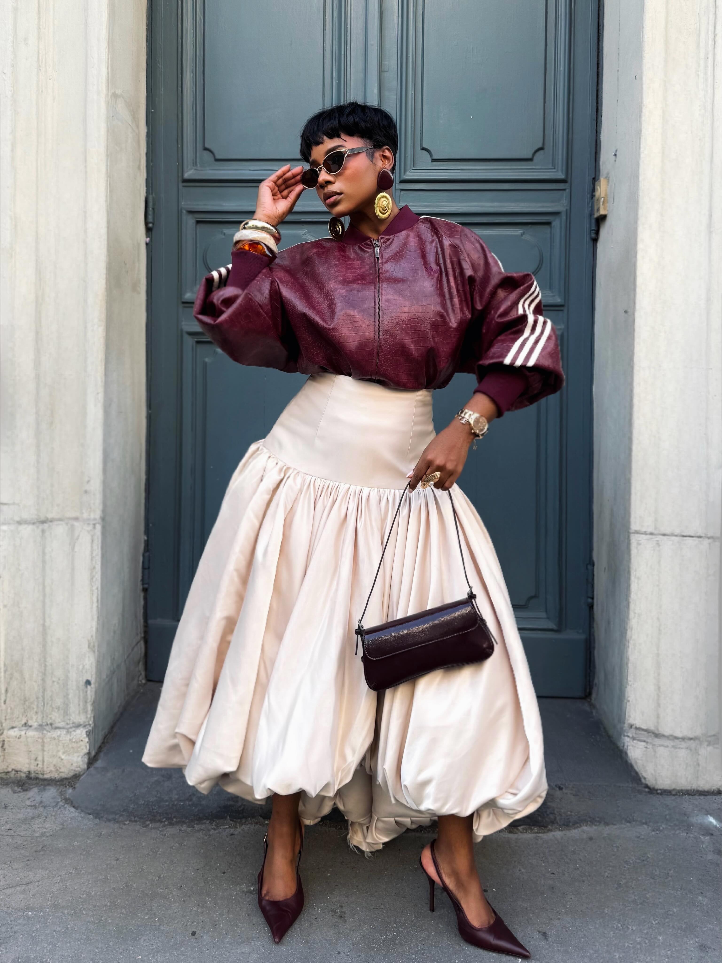 Jupes longues asymétriques beiges tendance, faites à la main, longueur cheville, pour femmes africaines, plusieurs couleurs disponibles