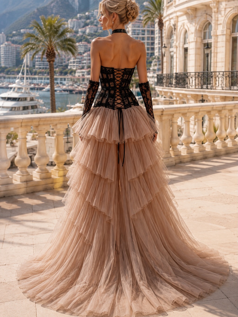 Jupe Tutu Femme en Tulle Asymétrique, Mode, Volumineuse, Superposée, à Volants, en Maille, pour Soirée, Courte Devant Longue Derrière, pour Été et Bal de Promo