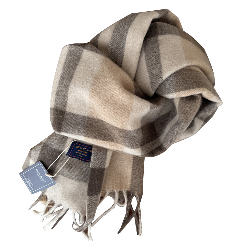 Écharpe de luxe unisexe à carreaux, effet cachemire australien, chaude pour l'hiver, pour couple.
