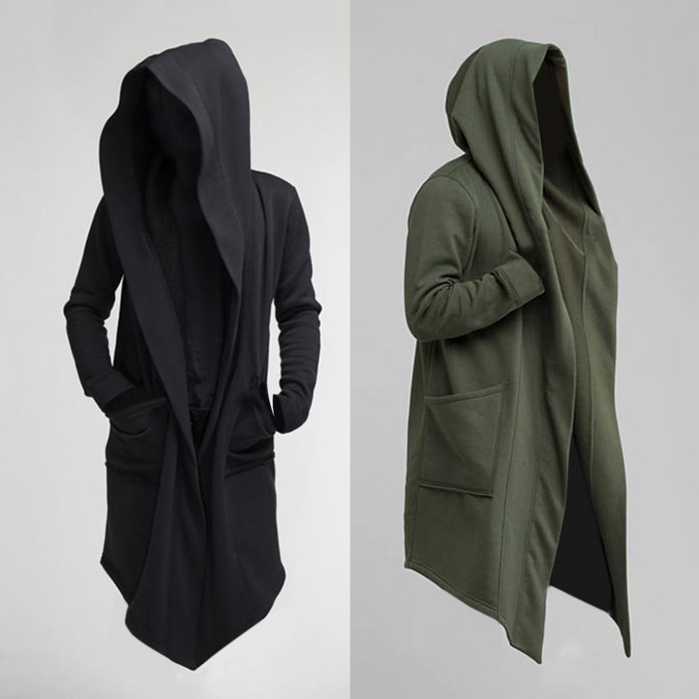 Hommes manteau gothique sweats à capuche robe noire Hip Hop manteau à capuche mode veste ouverte manches longues cape Halloween manteaux