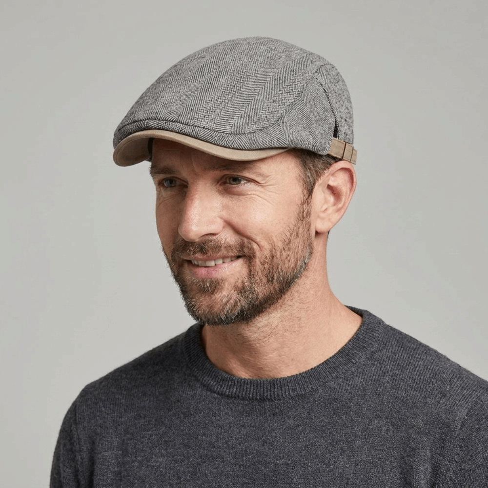 Béret en coton simple pour homme, style britannique, chaud, en laine, casquette à visière respirante, chapeau de newsboy, automne et hiver