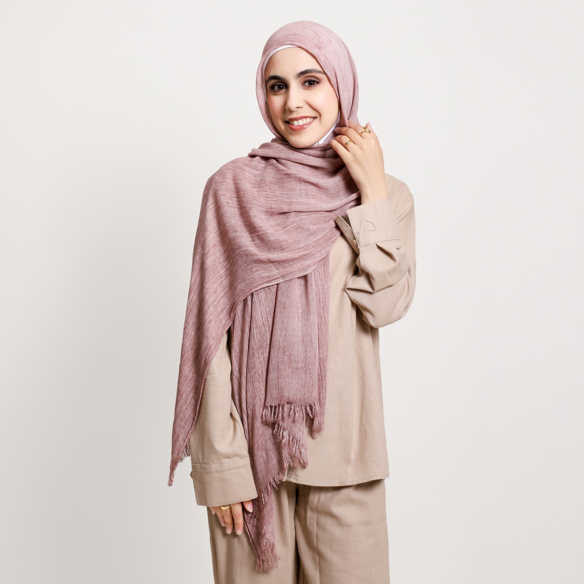 Ramadan Ombre cravate teint plissé frange coton rayonne Hijab châles plaine solide bandeau Pashmina Turban musulman Sjaal 180*70Cm