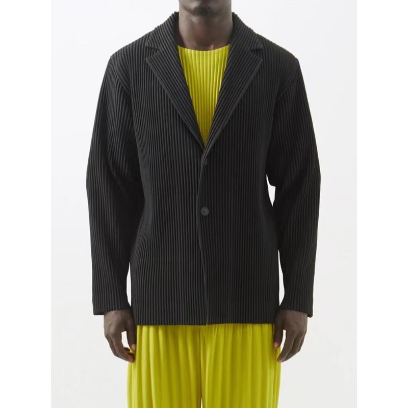 Miyake – costume plissé pour hommes, nouvelle veste ample drapée + pantalon droit plissé à jambes larges, pantalon occidental décontracté d'été, automne 2025