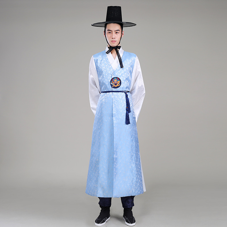 Robe Hanbok Coréenne Traditionnelle Originale pour Homme, Costume de Spectacle Ethnique, Vêtement de Cour Coréen pour Spectacle Scénique