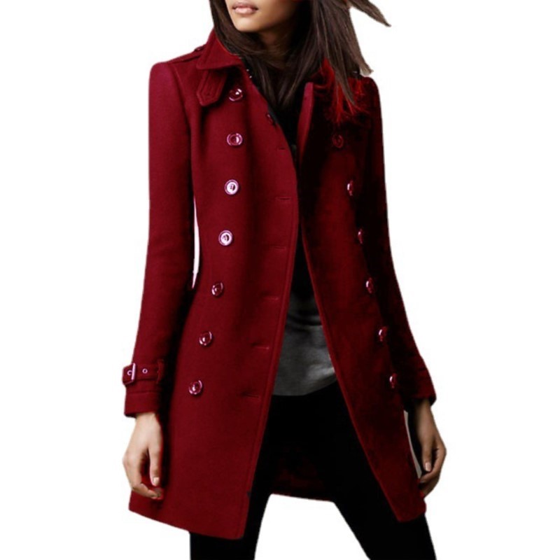Automne hiver nouveau élégant femmes veste manteau mode laine noir à manches longues Double boutonnage ample Streetwear femmes manteaux veste