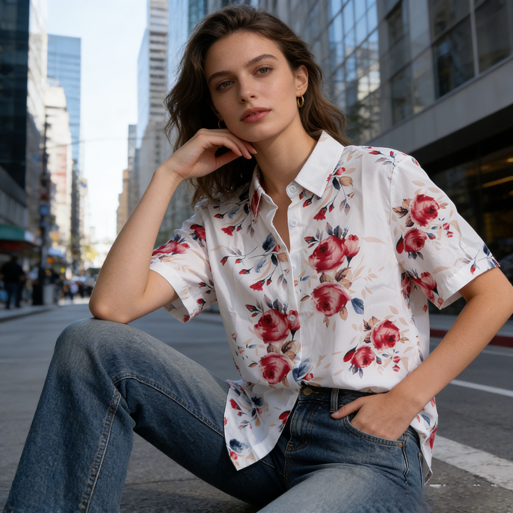 Chemise tendance pour femme, haut décontracté et urbain