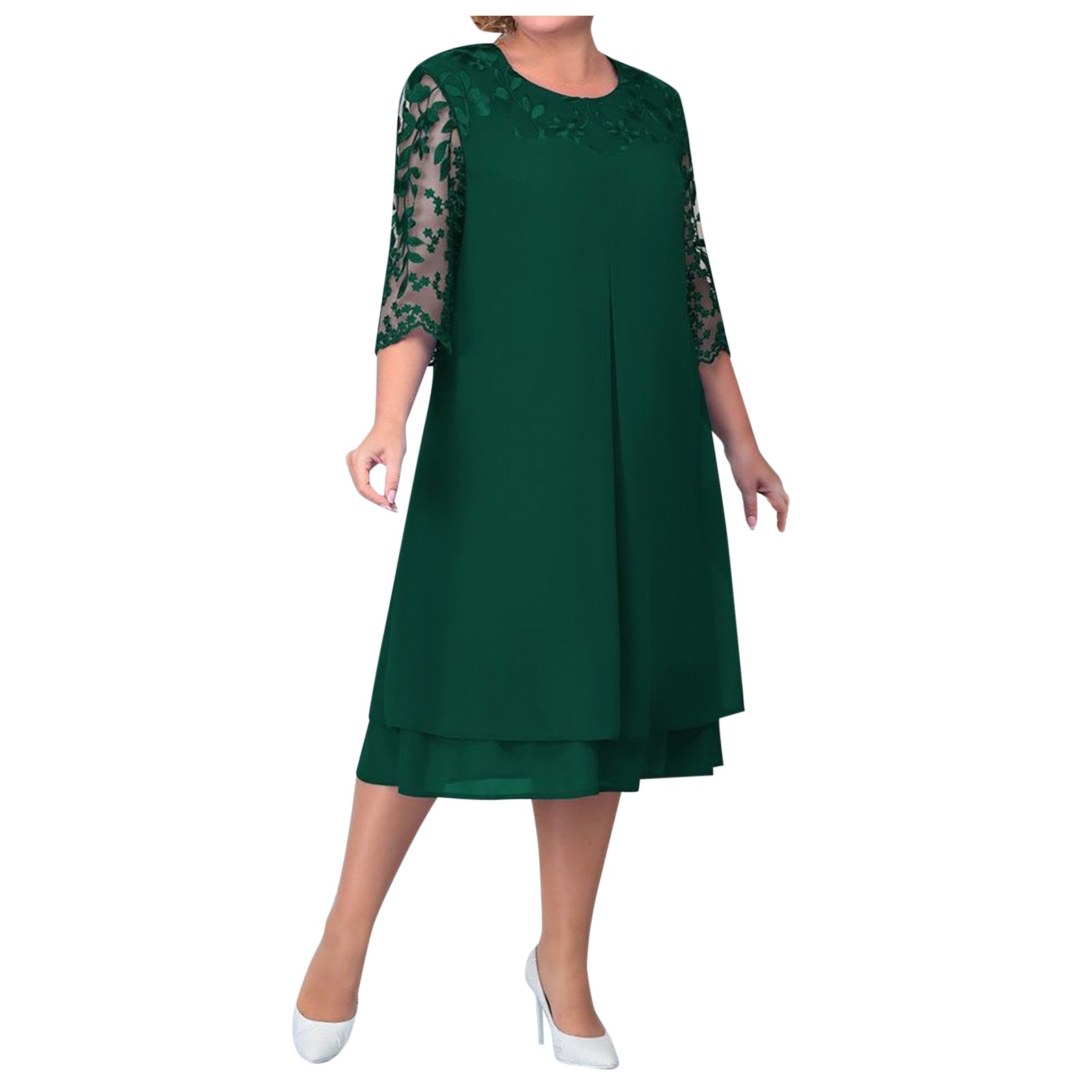 Grande robe brodée de fleurs pour femmes, robes élégantes pour femmes, invité de mariage, été, 2024, 3/4